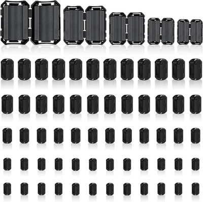 Windspeed 25Pcs Ferrite Chokes Ferrite Beads Snap on RFI EMI Noise Suppressor