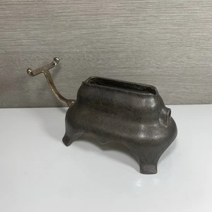 Antique Gas Fired Sad Iron Warmer Turtle Base  Tool Trivet Stand - Picture 1 of 9