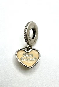 Pandora Sterling Silver Best Friends Love Enamel Heart Charm - Picture 1 of 3