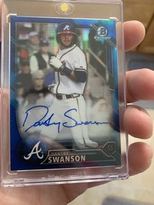 2016 BOWMAN CHROME DANSBY SWANSON BLUE  REFRACTOR AUTO ROOKIE RC - Picture 1 of 3