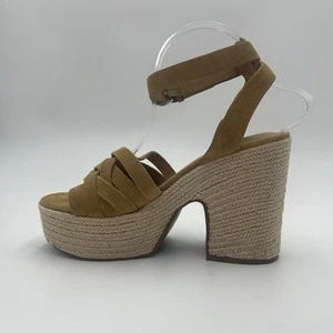 Marc Fisher Oaten Medium Natural  Suede Platform Sandal SZ 9.5-MSRP$150 - Picture 1 of 11