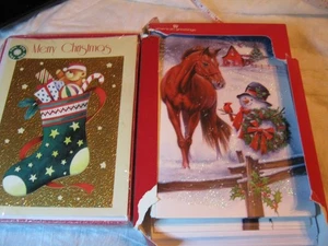 14 cartoline di Natale in lamina e 12 biglietti di auguri americani con buste - Foto 1 di 10