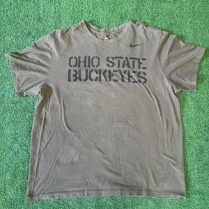 Nike Ohio State Buckeyes Shirt Men’s XL Dark Green Short Sleeve OSU Swoosh Logo - Picture 1 of 7