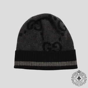 Gucci Cashmere Hat in Black/Grey - Picture 1 of 5
