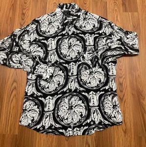 Zara Man Shirt Mens Large Baroque Print Relaxed Fit Viscose Button Front - Picture 1 of 9