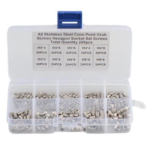 Tapered End Hex Set Screws 304 Stainless Steel 260pcs for DIY Projects - Picture 1 of 9