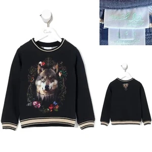 CAMILLA Kids 5YO $169 "Beautiful Beings" Black Cotton, Crystal, Metallic Sweater - Picture 1 of 15