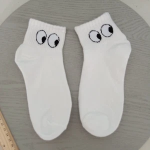 Novelty Eye Design Child Teen Ankle Socks Gift White AUS - Picture 1 of 3
