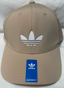 adidas Originals Trefoil Hat Mens Snapback Adjustable Beacon Cap Beige White - Picture 1 of 4