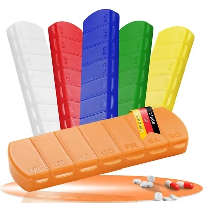 ELASTO PROMOTION FOR LIFE Aufbewahrungsdose SEVEN DAYS Tablettenbox mit Wochentagen in Orange