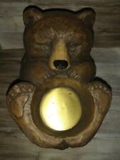 The Stone Bunny Inc Heavy Resin Rustic Brown Bear Candle Holder Statue