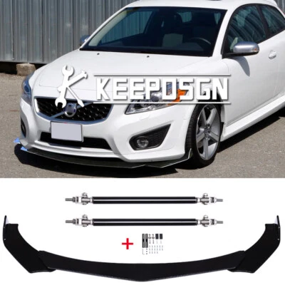 Alerón divisor de labios para parachoques delantero + varillas de puntal para Volvo C30 C40 C70 S40 S60 S90 Foto 1 de 4