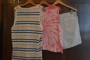 LOT OF 2 SLEEVELESS JERSEY SHORTS OUTFITS BY GAP, MADEWELL, J CREW ~ XL/14 - Picture 1 of 19