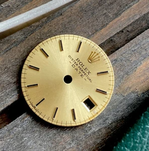 Rolex Dial Oyster Perpetual Date bicolore indice champagne quadrante 26 mm originale - Foto 1 di 5