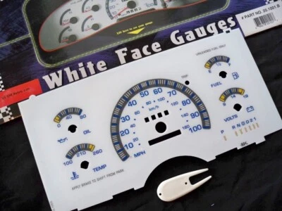 Se adapta a 93-95 GMC Safari Chevy Astro Van analógico cara blanca brillo a través de medidores azul Foto 1 de 4