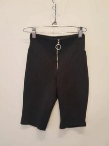 Charlotte Russe Girls Dress Shorts Black Long Silver Zip Flat Front XS - Picture 1 of 9