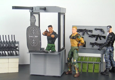 Custom 1:12 Scale 6 inch Gun Shooting Range Target Practice Diorama Prop Set NEW Cover
