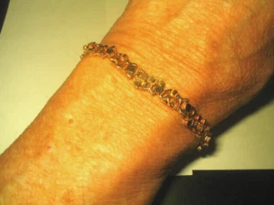 Vintage 70er Jahre Armband in 14k Gelbgold vergoldet Nugget Stil Glieder Designer 16gms - Bild 1 von 4