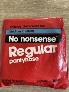 Pantimedias No Nonsense 1991 talla B mediana/alta 8 nailon beige punta reforzada - Imagen 1 de 3