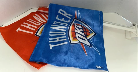 Oklahoma City Thunder NBA 11X14 Window Mount 2-Sided Car Flags Lot of 2 EUC Cover