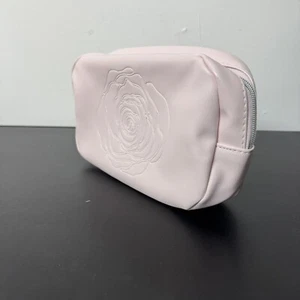 New Lancome Light Pink Rose Embossed Zippered Makeup Cosmetic Bag - Picture 1 of 4