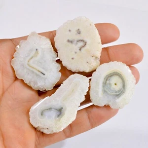 4 Pcs 315 Cts Natural Solar Quartz Druzy Loose Gemstone Lot 36x32-41x32 mm #2868 - Picture 1 of 4