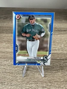 2021 Bowman Draft Milkar Perez Blue Paper /150 #BD-117 Seattle Mariners - Picture 1 of 2