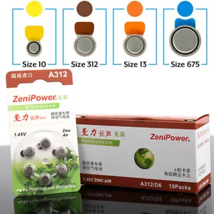 312 Hearing Aid Battery Zenipower for CANAL ALL BRAND 6 pcs - Picture 1 of 22