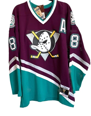 Camiseta deportiva Mitchell & Ness NHL Anaheim Ducks Selanne or Giguere, línea azul; talla M-3XL Foto 1 de 4