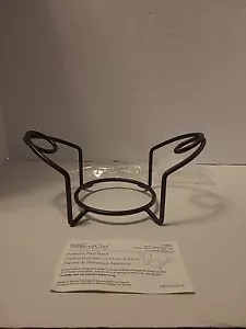 Pampered Chef #3082 Appetizer Plate Stand for 6" Round Plates Brown Metal New - Picture 1 of 7