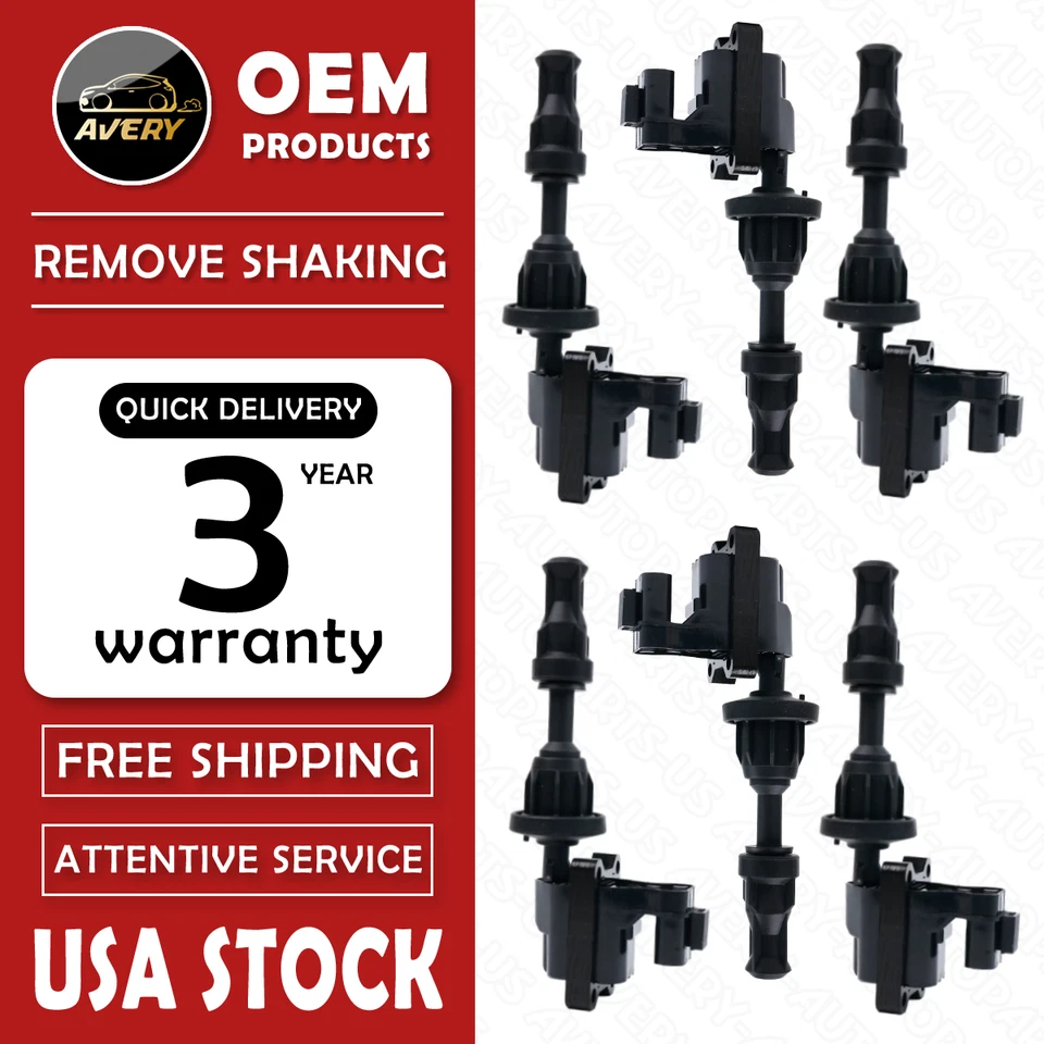 ✅OEM 6 Ignition Coil for 3.0L 1993-1997 INFINITI J30 1990-96 Nissan 300ZX UF132 Foto 1 de 4