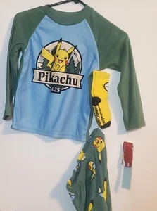 Pokémon Kids Size PJ Long Sleeve Top, Pants and Socks Pajama Set - Picture 1 of 2
