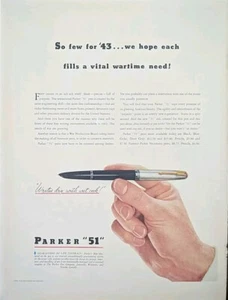 1943 vintage Parker 51 print ad. The world's most wanted pen, Wartime Advertisem - Picture 1 of 1