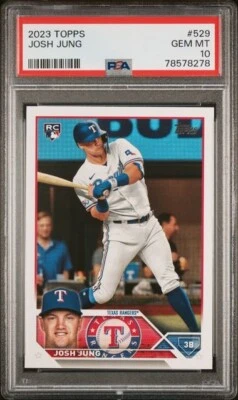 💎2023 Topps Series 2 #529 Josh Jung RC Texas Rangers PSA 10💎 - Image 1 of 2