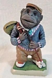 Statuetta gorilla da golf importa acqua nera fatta a mano vintage 1993 - Foto 1 di 12