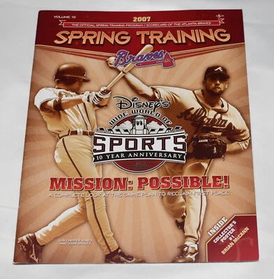 Atlanta Braves 2007 Spring Training Program Disney World (Chipper Jones Smoltz) - Image 1 of 4