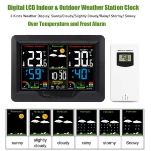 Orologio digitale LCD stazione meteo per interni ed esterni termometro wireless J8T2 - Foto 1 di 12