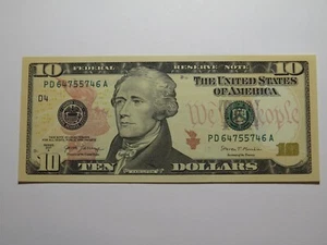 $10 2017-A Radar Serial Number Federal Reserve Currency Bank Note Bill UNC++++ - Picture 1 of 2