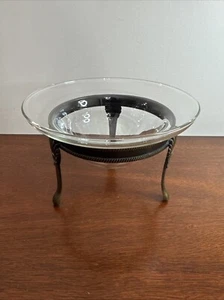Verzierter Vintage Bronze Messing Metall Ständer mit Fuß und Glasverschluss alle Schüssel Herzstück - Bild 1 von 17