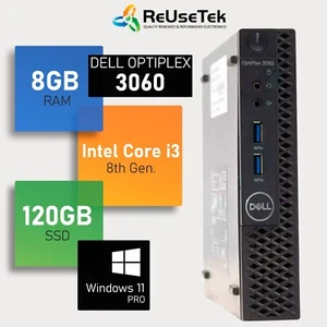 Dell OptiPlex 3060 Micro Intel i3-8100T 8GB RAM 120GB SSD WiFi + BT Win 11 Pro - Picture 1 of 13