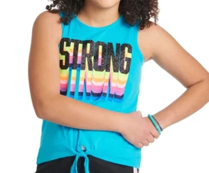 Justice Girls Graphic Tank, Blue, Size XL (16/18) - Picture 1 of 5