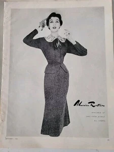 1954 womens Maurice Rentner suit gloves Dovima vintage fashion ad  - Picture 1 of 1