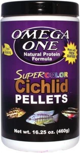Omega One Super Color Sinking Cichlid Pellets, 2mm Small Pellets, 16.25 oz - Picture 1 of 1