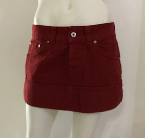 DONDUP Gonna minigonna rosso bordeaux STYLE G762 015 DANA Tg 29 Cotone - Foto 1 di 11