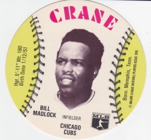 1976 CRANE DISK DISC BILL MADLOCK CHICAGO CUBS - Picture 1 of 2