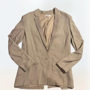 Helmut Lang Tan 100% Lamb Leather Designer Blazer Size 8 - Picture 1 of 6