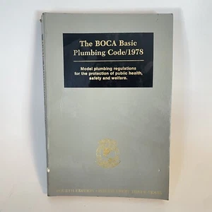The BOCA Basic Plumbing Code 1978 4th Edition Book LESEN - Bild 1 von 10