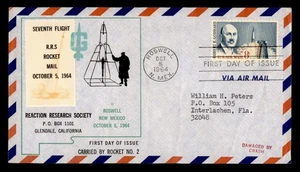 DR WHO 1964 SPACE ROCKET MAIL EZ #60C2C RRS ROSWELL NM FDC GODDARD M50033 - Picture 1 of 2