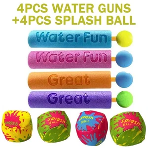 Pistola de agua*4 piezas + bola de salpicaduras *4 piezas juguete de agua para niños seguro y no electrificado para agua - Imagen 1 de 10
