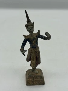 Asian / Tibitan Bronze Painted Figure Deity Buddhist - Picture 1 of 8